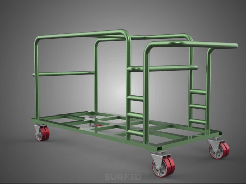 SWIVEL CASTER HAND TRUCK TROLLEY CART PALLET DELIVERY RACK FRAME 3D Model