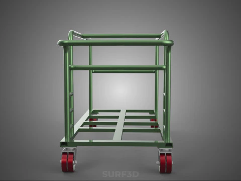 SWIVEL CASTER HAND TRUCK TROLLEY CART PALLET DELIVERY RACK FRAME 3D Model