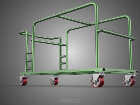 SWIVEL CASTER HAND TRUCK TROLLEY CART PALLET DELIVERY RACK FRAME 3D Model