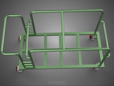 SWIVEL CASTER HAND TRUCK TROLLEY CART PALLET DELIVERY RACK FRAME 3D Model