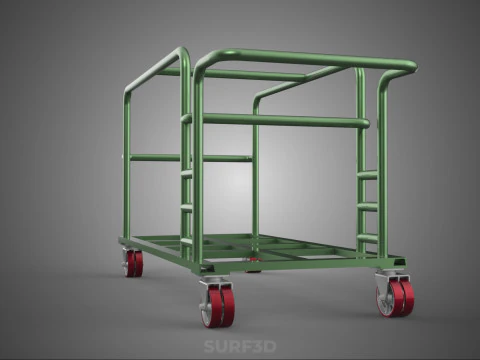 SWIVEL CASTER HAND TRUCK TROLLEY CART PALLET DELIVERY RACK FRAME 3D Model
