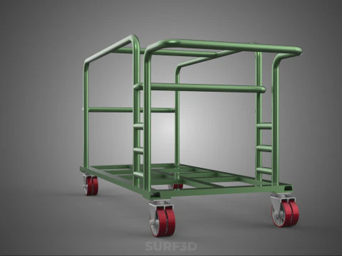 SWIVEL CASTER HAND TRUCK TROLLEY CART PALLET DELIVERY RACK FRAME 3D Model