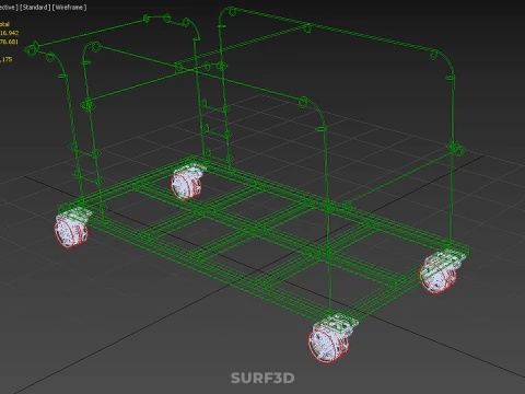 SWIVEL CASTER HAND TRUCK TROLLEY CART PALLET DELIVERY RACK FRAME 3D Model