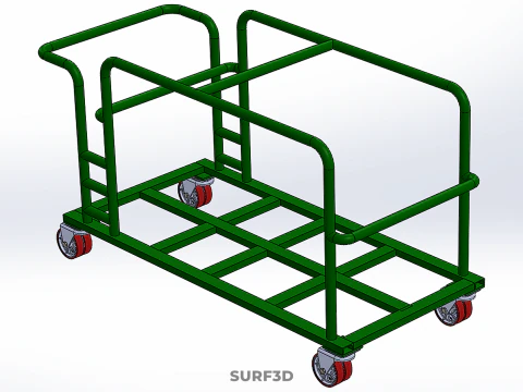 SWIVEL CASTER HAND TRUCK TROLLEY CART PALLET DELIVERY RACK FRAME 3D Model