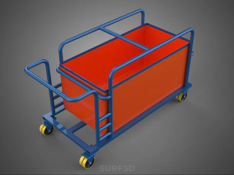 HOSPITAL HOTEL LAUNDRY TRANSPORT CART TROLLEY BASKET CLOTHESLINE 3D Model