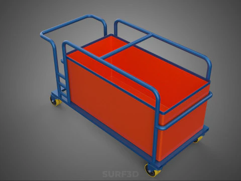 HOSPITAL HOTEL LAUNDRY TRANSPORT CART TROLLEY BASKET CLOTHESLINE 3D Model