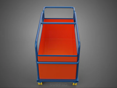 HOSPITAL HOTEL LAUNDRY TRANSPORT CART TROLLEY BASKET CLOTHESLINE 3D Model
