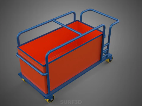 HOSPITAL HOTEL LAUNDRY TRANSPORT CART TROLLEY BASKET CLOTHESLINE 3D Model