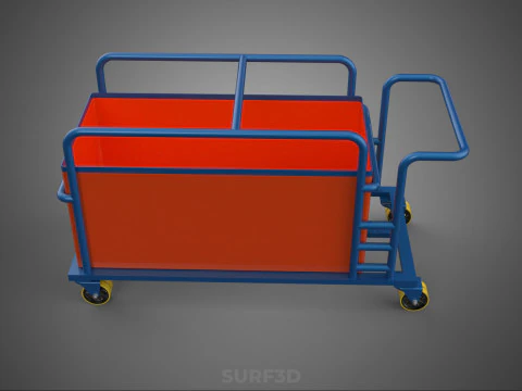 HOSPITAL HOTEL LAUNDRY TRANSPORT CART TROLLEY BASKET CLOTHESLINE 3D Model