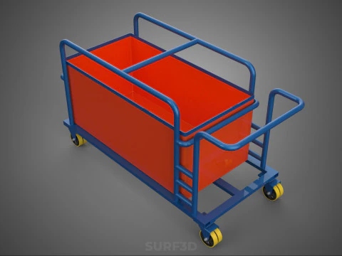 HOSPITAL HOTEL LAUNDRY TRANSPORT CART TROLLEY BASKET CLOTHESLINE 3D Model