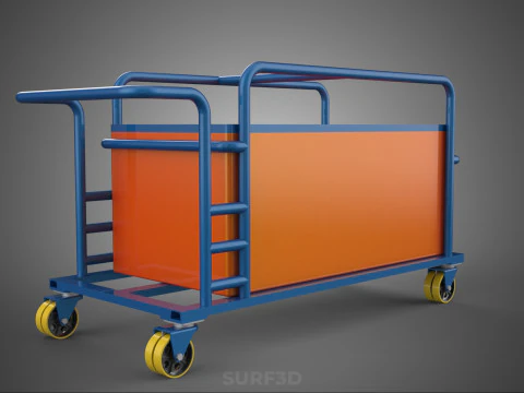 HOSPITAL HOTEL LAUNDRY TRANSPORT CART TROLLEY BASKET CLOTHESLINE 3D Model