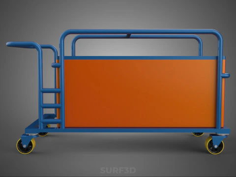 HOSPITAL HOTEL LAUNDRY TRANSPORT CART TROLLEY BASKET CLOTHESLINE 3D Model