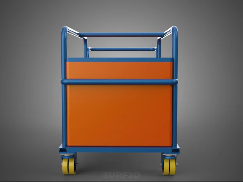 HOSPITAL HOTEL LAUNDRY TRANSPORT CART TROLLEY BASKET CLOTHESLINE 3D Model
