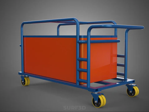 HOSPITAL HOTEL LAUNDRY TRANSPORT CART TROLLEY BASKET CLOTHESLINE 3D Model