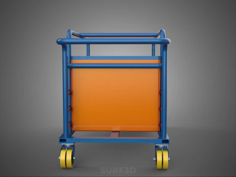 HOSPITAL HOTEL LAUNDRY TRANSPORT CART TROLLEY BASKET CLOTHESLINE 3D Model