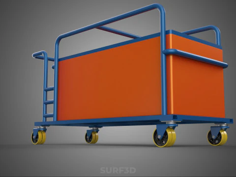 HOSPITAL HOTEL LAUNDRY TRANSPORT CART TROLLEY BASKET CLOTHESLINE 3D Model