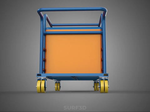 HOSPITAL HOTEL LAUNDRY TRANSPORT CART TROLLEY BASKET CLOTHESLINE 3D Model