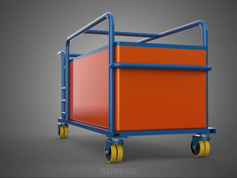 HOSPITAL HOTEL LAUNDRY TRANSPORT CART TROLLEY BASKET CLOTHESLINE 3D Model