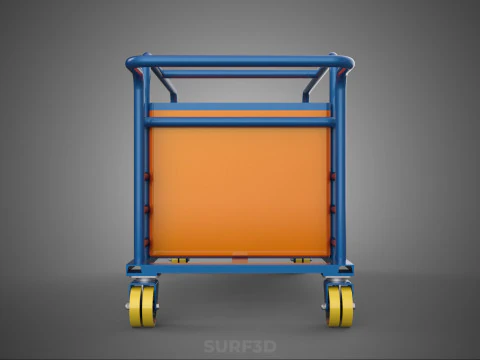 HOSPITAL HOTEL LAUNDRY TRANSPORT CART TROLLEY BASKET CLOTHESLINE 3D Model