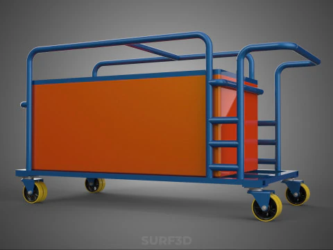 HOSPITAL HOTEL LAUNDRY TRANSPORT CART TROLLEY BASKET CLOTHESLINE 3D Model