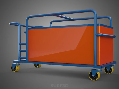 HOSPITAL HOTEL LAUNDRY TRANSPORT CART TROLLEY BASKET CLOTHESLINE 3D Model