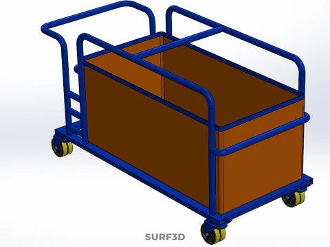 HOSPITAL HOTEL LAUNDRY TRANSPORT CART TROLLEY BASKET CLOTHESLINE 3D Model