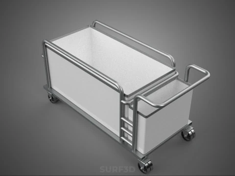 PANIER &Agrave; V&Ecirc;TEMENTS POUBELLE BUANDERIE H&Ocirc;PITAL H&Ocirc;TEL CHARIOT CHARIOT PANIER Modèle 3D