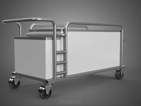 PANIER &Agrave; V&Ecirc;TEMENTS POUBELLE BUANDERIE H&Ocirc;PITAL H&Ocirc;TEL CHARIOT CHARIOT PANIER Modèle 3D