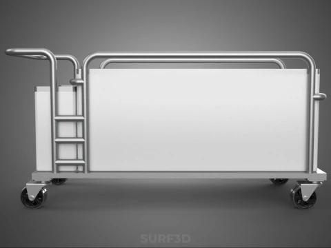 PANIER &Agrave; V&Ecirc;TEMENTS POUBELLE BUANDERIE H&Ocirc;PITAL H&Ocirc;TEL CHARIOT CHARIOT PANIER Modèle 3D