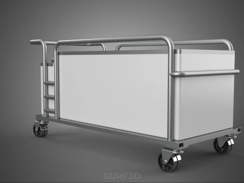 PANIER &Agrave; V&Ecirc;TEMENTS POUBELLE BUANDERIE H&Ocirc;PITAL H&Ocirc;TEL CHARIOT CHARIOT PANIER Modèle 3D