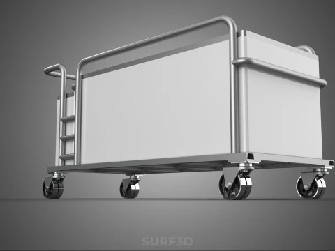 PANIER &Agrave; V&Ecirc;TEMENTS POUBELLE BUANDERIE H&Ocirc;PITAL H&Ocirc;TEL CHARIOT CHARIOT PANIER Modèle 3D