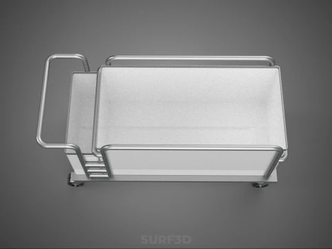 PANIER &Agrave; V&Ecirc;TEMENTS POUBELLE BUANDERIE H&Ocirc;PITAL H&Ocirc;TEL CHARIOT CHARIOT PANIER Modèle 3D