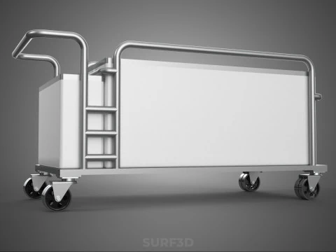 PANIER &Agrave; V&Ecirc;TEMENTS POUBELLE BUANDERIE H&Ocirc;PITAL H&Ocirc;TEL CHARIOT CHARIOT PANIER Modèle 3D