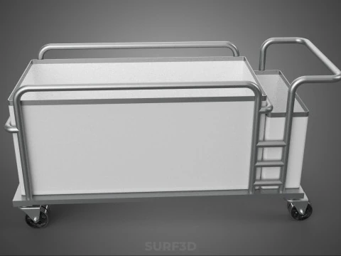 PANIER &Agrave; V&Ecirc;TEMENTS POUBELLE BUANDERIE H&Ocirc;PITAL H&Ocirc;TEL CHARIOT CHARIOT PANIER Modèle 3D