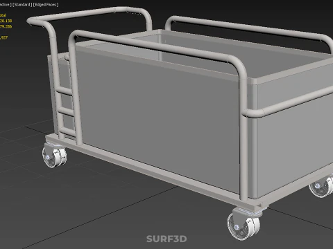 PANIER &Agrave; V&Ecirc;TEMENTS POUBELLE BUANDERIE H&Ocirc;PITAL H&Ocirc;TEL CHARIOT CHARIOT PANIER Modèle 3D