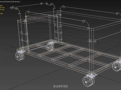PANIER &Agrave; V&Ecirc;TEMENTS POUBELLE BUANDERIE H&Ocirc;PITAL H&Ocirc;TEL CHARIOT CHARIOT PANIER Modèle 3D