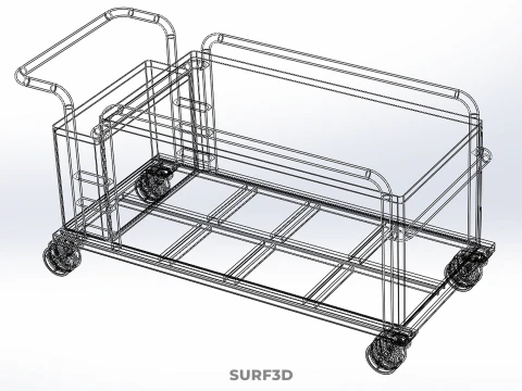 PANIER &Agrave; V&Ecirc;TEMENTS POUBELLE BUANDERIE H&Ocirc;PITAL H&Ocirc;TEL CHARIOT CHARIOT PANIER Modèle 3D