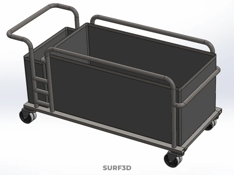 PANIER &Agrave; V&Ecirc;TEMENTS POUBELLE BUANDERIE H&Ocirc;PITAL H&Ocirc;TEL CHARIOT CHARIOT PANIER Modèle 3D