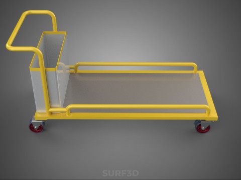空港手荷物ユーティリティフラットベッド貨物輸送カートトロリーバッグ 3Dモデル