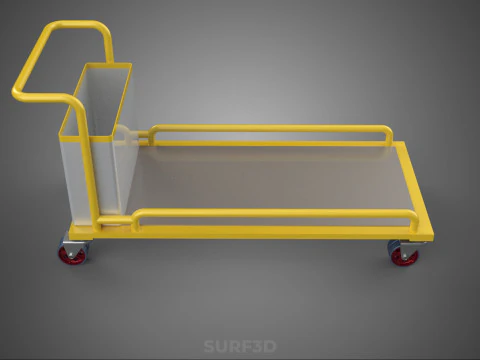 AIRPORT BAGGAGE UTILITY FLATBED CARGO TRANSPORT CART TROLLEY BAG 3D Model