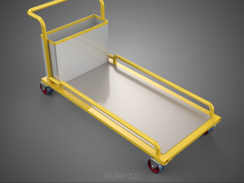空港手荷物ユーティリティフラットベッド貨物輸送カートトロリーバッグ 3Dモデル