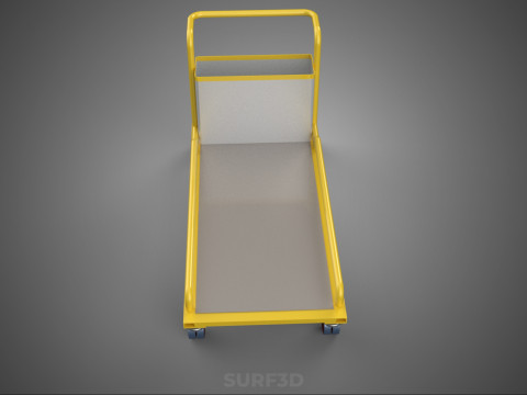 空港手荷物ユーティリティフラットベッド貨物輸送カートトロリーバッグ 3Dモデル
