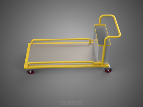空港手荷物ユーティリティフラットベッド貨物輸送カートトロリーバッグ 3Dモデル