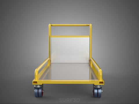 空港手荷物ユーティリティフラットベッド貨物輸送カートトロリーバッグ 3Dモデル