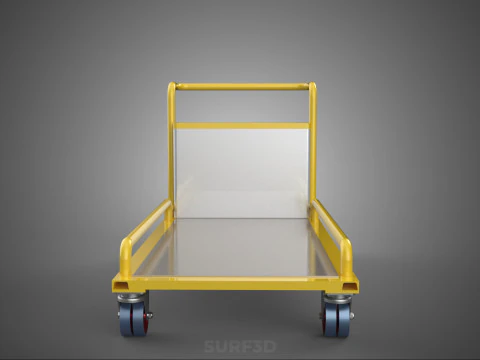 AIRPORT BAGGAGE UTILITY FLATBED CARGO TRANSPORT CART TROLLEY BAG 3D Model