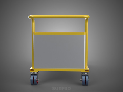 空港手荷物ユーティリティフラットベッド貨物輸送カートトロリーバッグ 3Dモデル