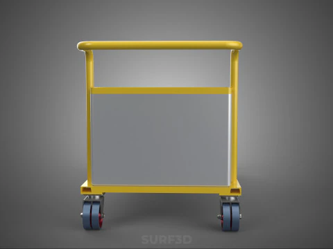 AIRPORT BAGGAGE UTILITY FLATBED CARGO TRANSPORT CART TROLLEY BAG 3D Model