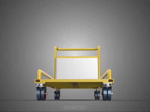 空港手荷物ユーティリティフラットベッド貨物輸送カートトロリーバッグ 3Dモデル
