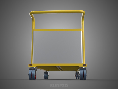 空港手荷物ユーティリティフラットベッド貨物輸送カートトロリーバッグ 3Dモデル