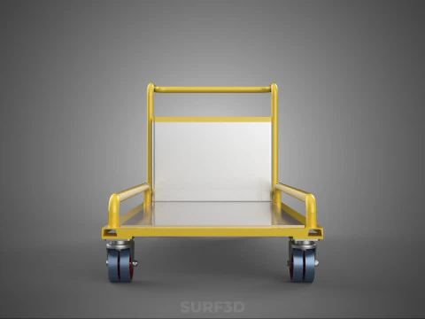 AIRPORT BAGGAGE UTILITY FLATBED CARGO TRANSPORT CART TROLLEY BAG 3D Model